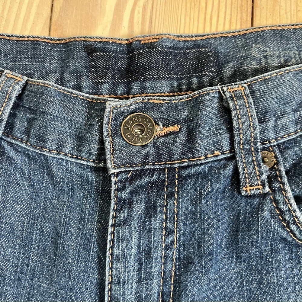 Vintage Calvin Klein Jeans dark blue wash straight leg jeans stretchy material - Picture 5 of 12